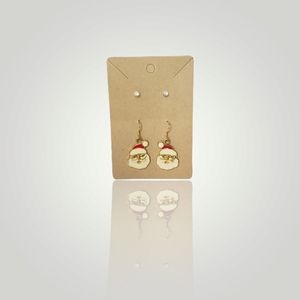 3 for $15- Goldtone Dangling Santa Earrings with Diamond Studs